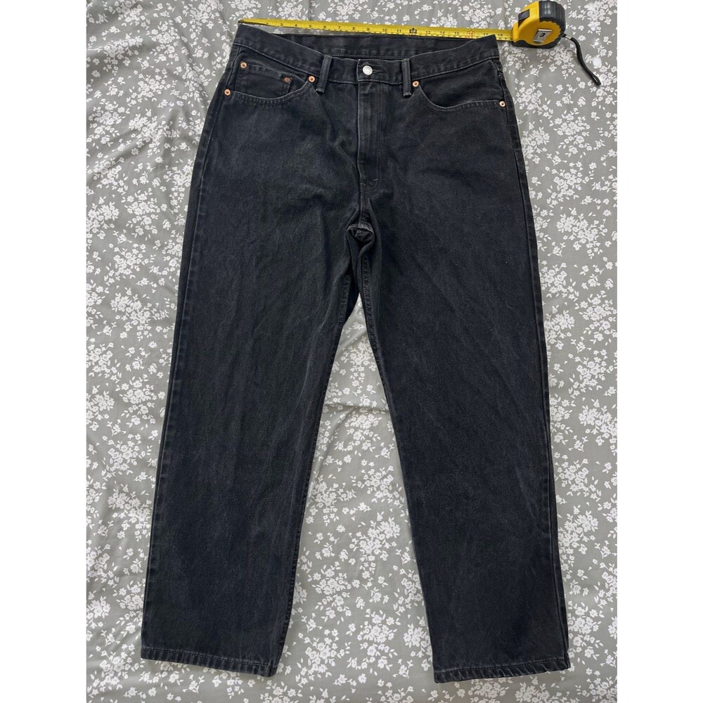 Levis 550 Mens Black Jeans 38x30 Relaxed Fit Tapered Denim Pants 00550-0260